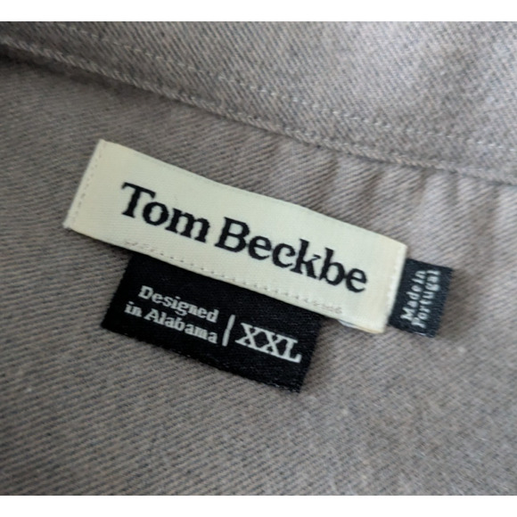 Tom Beckbe Brown Brushed Cotton Twill Shirt XXL Button Up Classic Staple Preppy - Picture 3 of 10